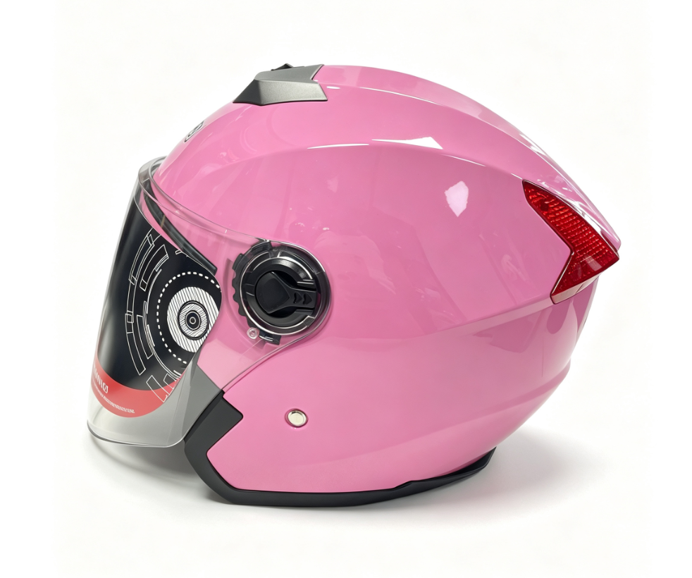 810bf7d0d5301bb30b4aa78ec81b8261 EKF603 Dual-Visor Half Helmet - pink - Image 1